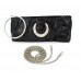 Evening Bags Wholesale - Black Shiny Leather-Like Pleated w/ Crystal Accent Ring Evening Bag - BG-90373B